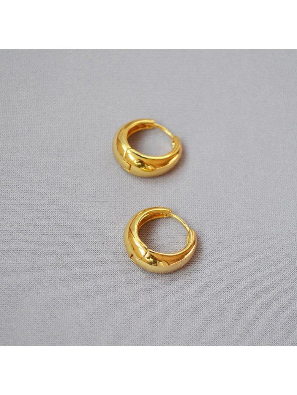 Anthropologie Puffy Medium Hoop Earrings